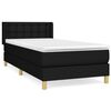 vidaXL Box Spring Bed with Mattress Black 90x190 cm Fabric