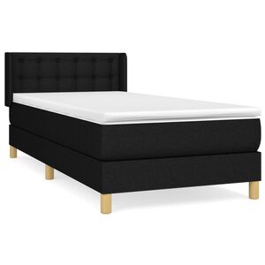 vidaXL Box Spring Bed with Mattress Black 90x190 cm Fabric