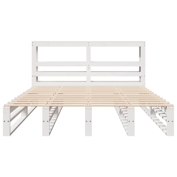 vidaXL Bed Frame without Mattress White 120x200 cm Solid Wood Pine