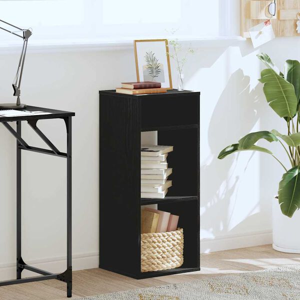vidaXL Book Cabinet Black 34x31x80 cm Engineered Wood