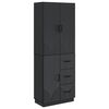 vidaXL Cabinet Set 2 pcs Black Engineered Wood
