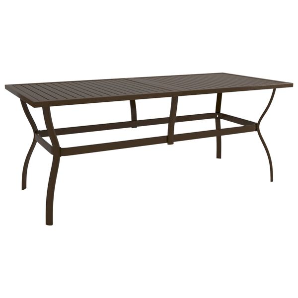 vidaXL Garden Table Brown 190x80x72 cm Steel