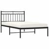vidaXL Metal Bed Frame without Mattress with Headboard Black 100x200cm