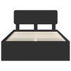 vidaXL Bed Frame with Headboard Black 135 x 190 cm Solid Pine Wood