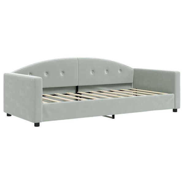 vidaXL Daybed with Mattress Light Grey 90x190 cm Velvet