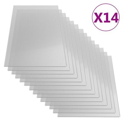 vidaXL Polycarbonate Sheets 14 pcs 4 mm 121x60 cm