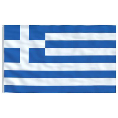 vidaXL Greece Flag and Pole Aluminium 6 m