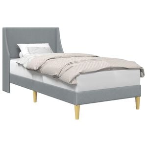 vidaXL Bed Frame with Headboard Light Grey 90 x 190 cm Fabric