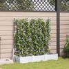 vidaXL Garden Planter 3 pcs White 120 x 40 x 125.5 cm Steel