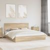 vidaXL Storage Bed with Drawer Sonoma Oak 180 x 200 cm Engineered Wood