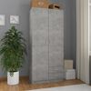 vidaXL Wardrobe Concrete Grey 80x52x180 cm Engineered Wood