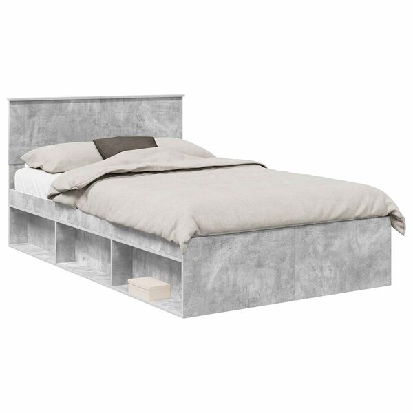vidaXL Bed Frame Concerte Grey 135 x 190 cm Engineered wood