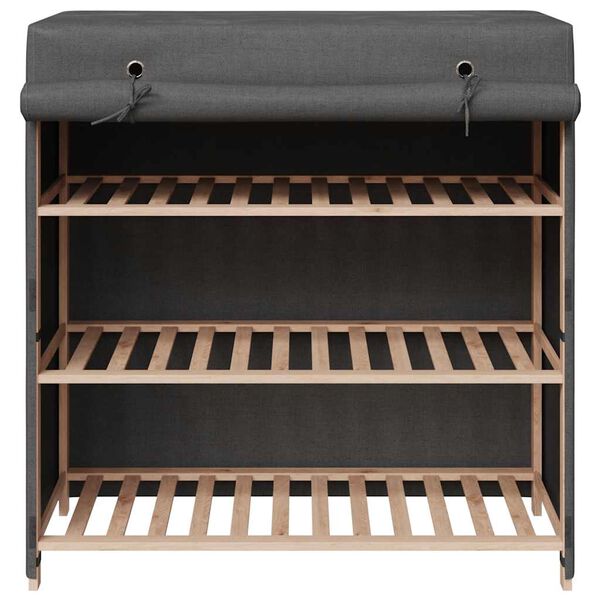 vidaXL Shoe Cabinet with Cover Grey 79x40x80 cm Fabric