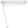 vidaXL Freestanding Manual Retractable Awning 300x250 cm Cream