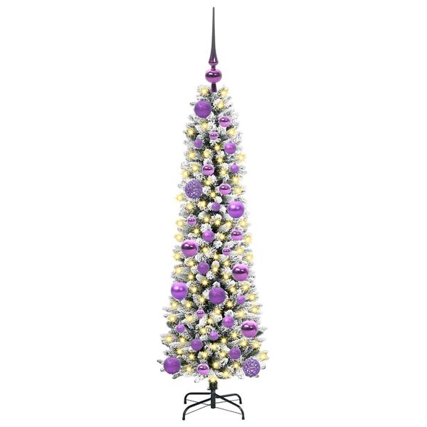 vidaXL Artificial Christmas Tree with 150 LEDs with Stand White 120 cm