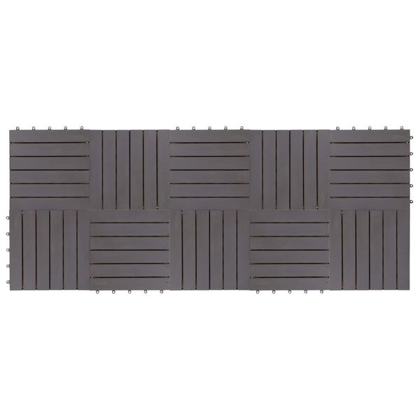 vidaXL Decking Tile 10 pcs Grey 30 x 30 cm Acacia Hardwood