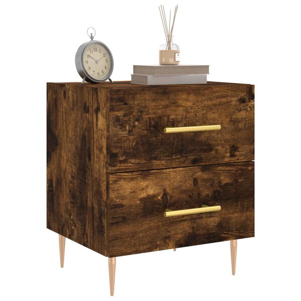 vidaXL Bedside Cabinets 2 pcs Smoked Oak 40x35x47.5 cm Engineered Wood