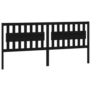 vidaXL Bed Headboard Black 205.5x4x100 cm Solid Wood Pine