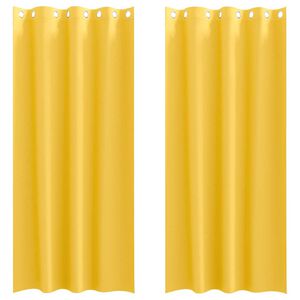 vidaXL Blackout Curtains with Rings 2 pcs Mustard Yellow 245 x 140 cm
