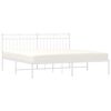 vidaXL Metal Bed Frame without Mattress with Headboard White 180x200cm