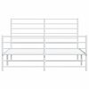 vidaXL Metal Bed Frame without Mattress with Footboard White 120x190cm