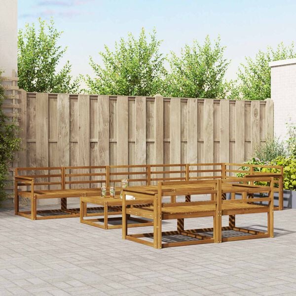 vidaXL Outdoor Sofa Set 9 pcs Natural Solid Acacia Wood