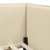 vidaXL Corner Bed Frame with Headboard Cream 90 x 190 cm Fabric