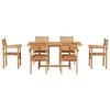 vidaXL Garden Dining Set 7 pcs Natural Solid teak wood