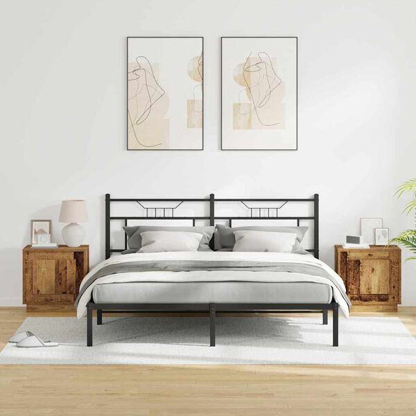 vidaXL Bedside Cabinet 2 pcs Old Wood 44 x 34.5 x 45 cm