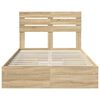 vidaXL Storage Bed with Drawer Sonoma Oak 135 x 190 cm Engineered Wood
