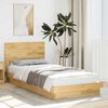 vidaXL Bed Frame with Headboard without Mattress 100x200 cm Solid Wood Oak