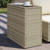 vidaXL Garden Side Table with Glass Top Light Grey 58x27.5x55 cm Poly Rattan