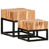 vidaXL Side Tables 2 pcs Solid Acacia Wood
