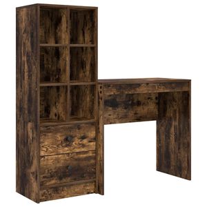 vidaXL Desk Smoked Oak 125.5 x 40 x 127 cm 2 pcs
