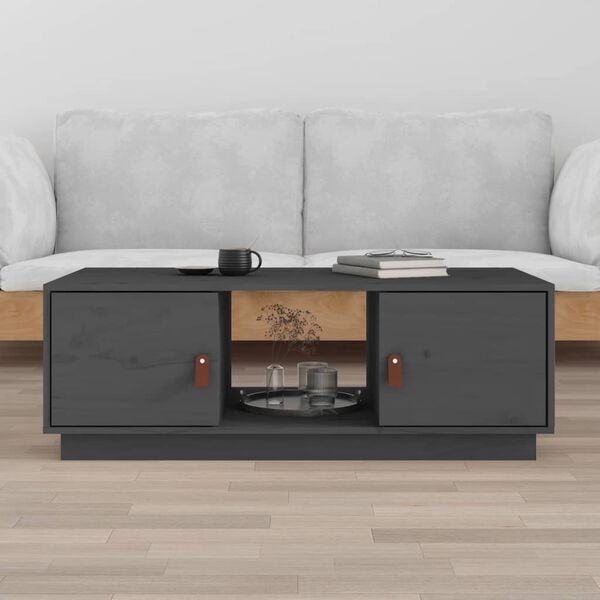 vidaXL Coffee Table Grey 100x50x35 cm Solid Wood Pine