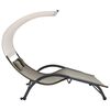vidaXL Double Sun Lounger with Canopy Textilene Taupe