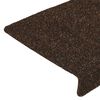 vidaXL Stair Mats Self-adhesive 15 pcs 65x21x4 cm Brown Rectangular Edge