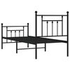vidaXL Metal Bed Frame without Mattress with Footboard Black 75x190cm
