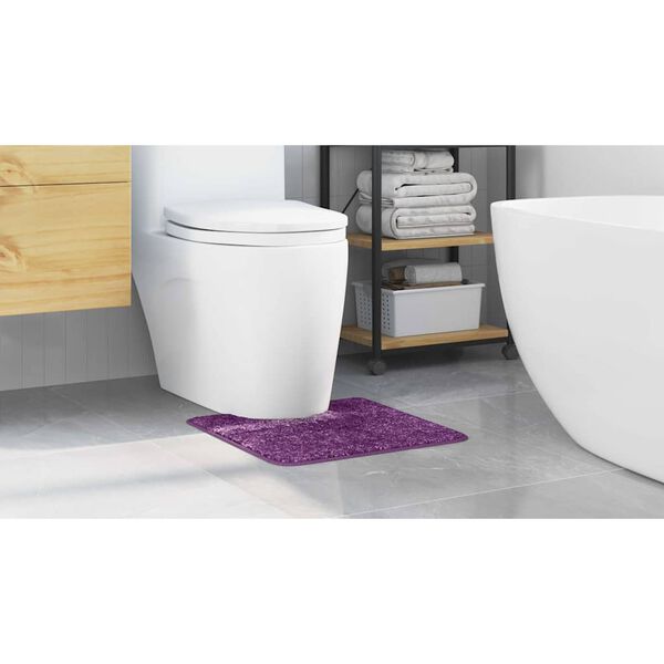 vidaXL Anti-slip Bath Mat with Toilet Cut Purple 50 x 50 cm PP