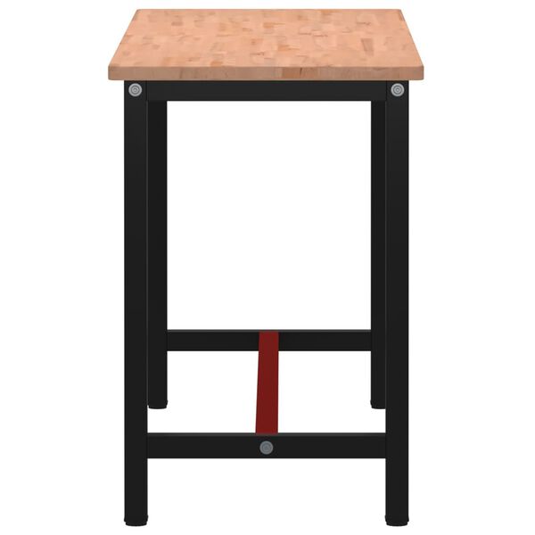 vidaXL Workbench 150x55x81.5 cm Solid Wood Beech and Metal