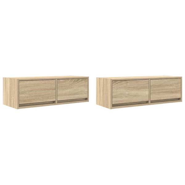 vidaXL TV Cabinets 2 pcs Sonoma Oak 80x31x25.5 cm Engineered Wood