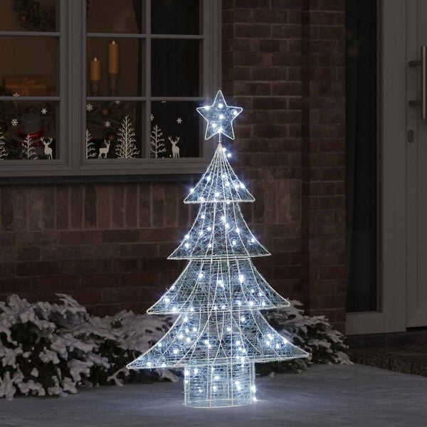 vidaXL Christmas Tree with 100 LEDs Cold white 122 cm Acrylic