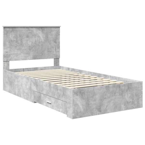 vidaXL Bed Frame Concrete Grey 100 x 200 cm Engineered Wood