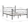 vidaXL Bed Frame without Mattress with Slatted Base Black Metal 160x200 cm