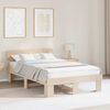 vidaXL Bed Frame with Headboard Natural 135 x 190 cm Solid Pine Wood