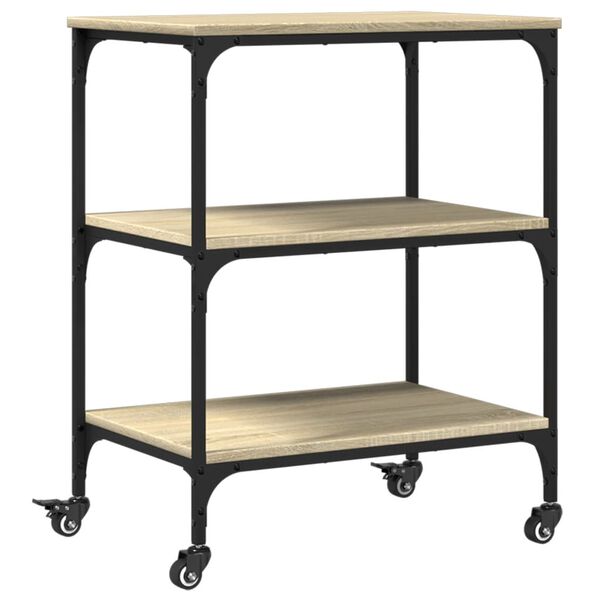 vidaXL Kitchen Trolley Sonoma Oak 60x41x76 cm Engineered Wood
