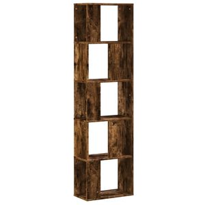 vidaXL Bookcase 5-Tier Smoked Oak 45x23.5x162.5 cm Engineered Wood