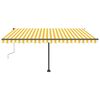 vidaXL Manual Retractable Awning with LED 400x300 cm Yellow and White