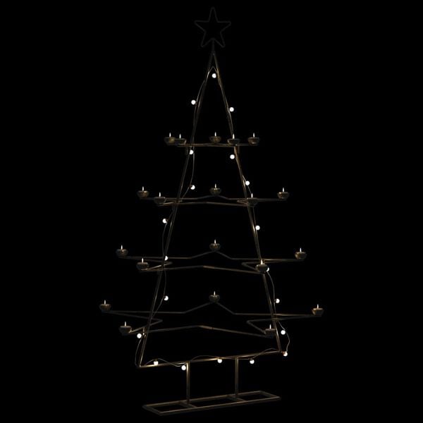 vidaXL Metal Christmas Tree for Decoration Black 140 cm