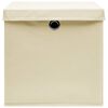 vidaXL Storage Boxes with Covers 10 pcs 28x28x28 cm Cream